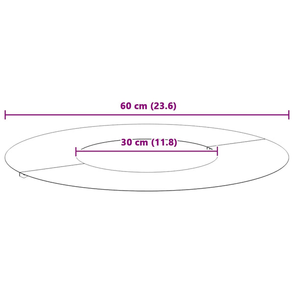 sopiva Litteälle puu rengalle Hopea Ø30/60 cm Galvanoitu teräs