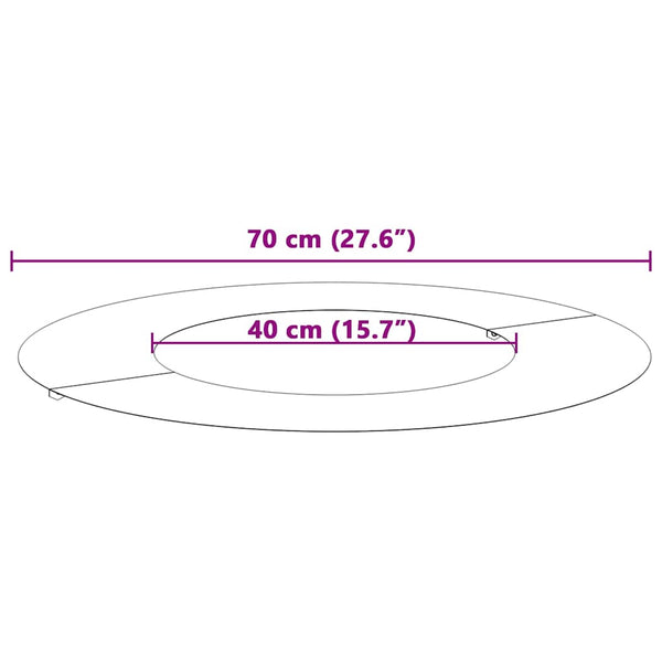 sopiva Litteälle puu rengalle Valkoinen Ø40/70 cm Teräs