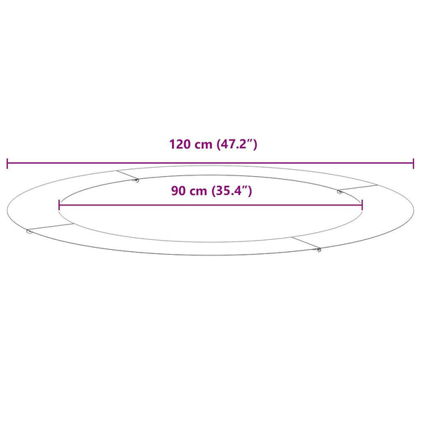 sopiva Litteille puu renkaalle 5 kpl Musta Ø90/120 cm Teräs