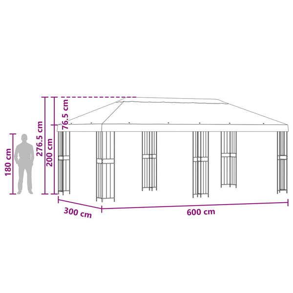 Puutarhateltta 6 x 3 m Terrakotta Polyesteri ja teräs 190 gsm