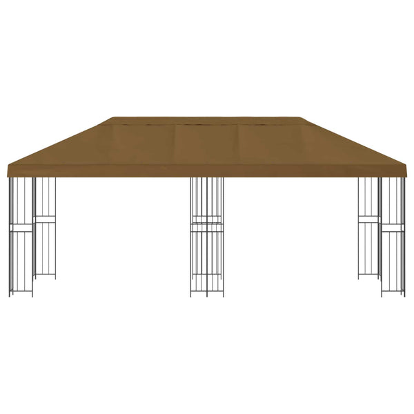Puutarhateltta 6 x 3 m Taupe Polyesteri ja teräs 190 gsm