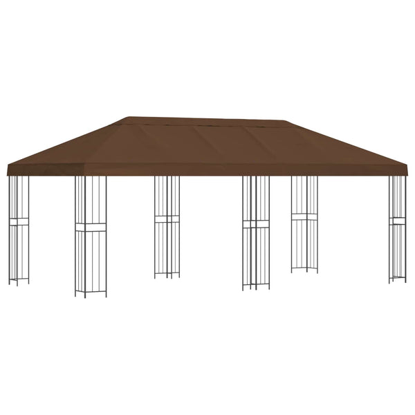 Puutarhateltta 6 x 3 m Ruskea Polyesteri ja teräs 190 gsm