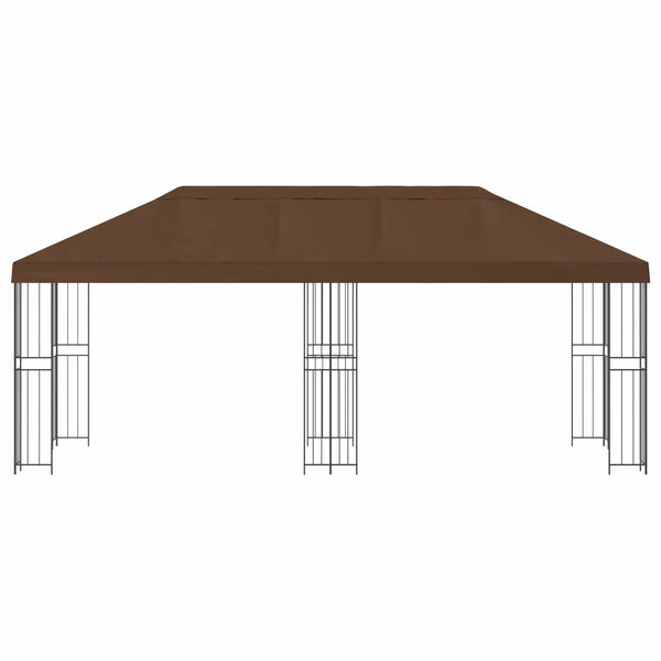 Puutarhateltta 6 x 3 m Ruskea Polyesteri ja teräs 190 gsm