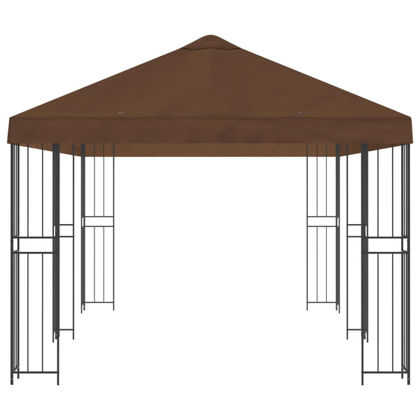 Puutarhateltta 6 x 3 m Ruskea Polyesteri ja teräs 190 gsm