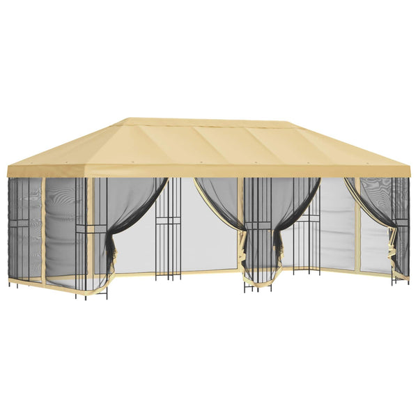 Paviljonki sivuseinillä 6 x 3 m Kerma Polyesteri ja teräs