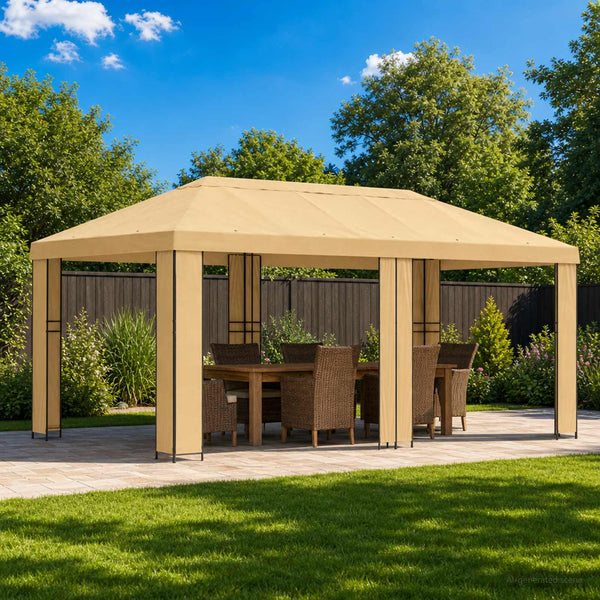 Puutarhateltta 6 x 3 m Kerma Polyesteri ja teräs 190 gsm