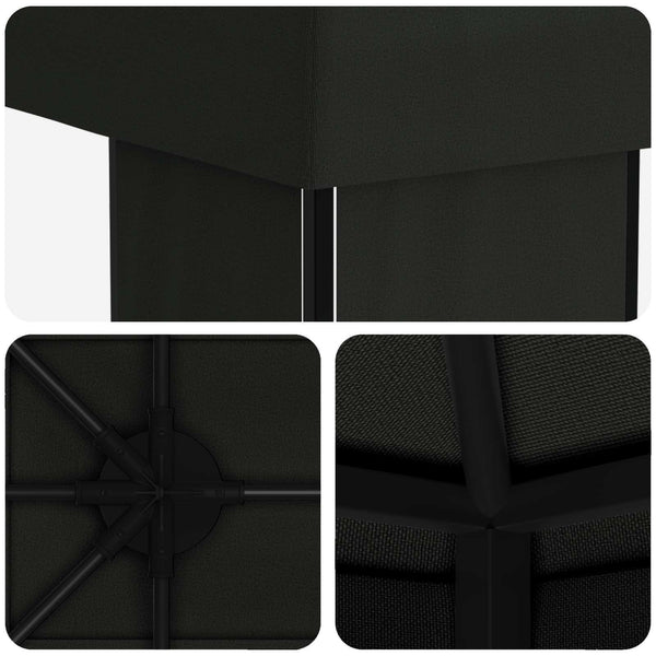 Puutarhateltta 6 x 3 m Musta Polyesteri ja teräs 190 gsm