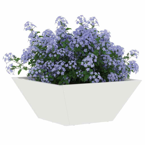 Puutarha ruukku valkoinen 35 x 35 x 15 cm Kylmävalssattu teräs