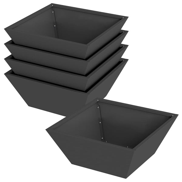 Puutarha ruukku 5 kpl Musta 40 x 40 x 15 cm