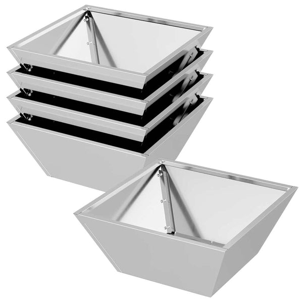 Puutarha ruukku 5 kpl Hopea 40 x 40 x 15 cm Galvanoitu teräs