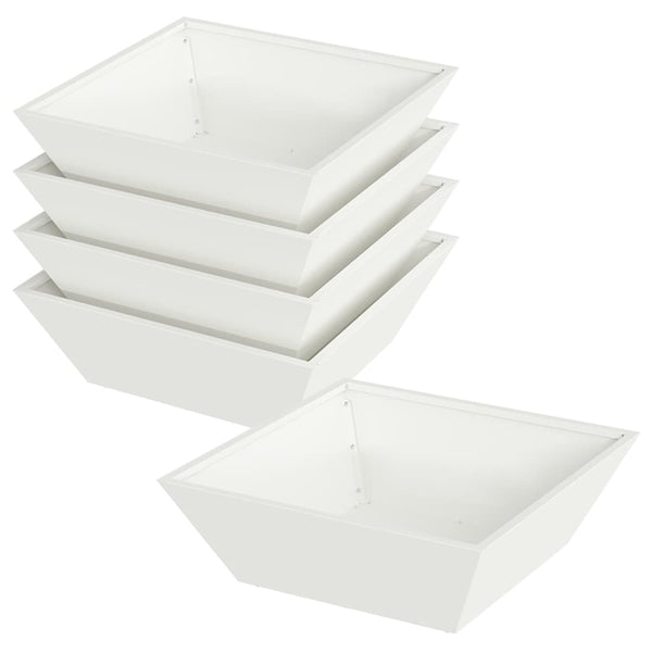 Puutarha ruukku 5 kpl valkoinen 50 x 50 x 15 cm