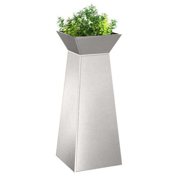 Sarakkeellinen ruukku 2 kpl Hopea 40 x 40 x 100 cm