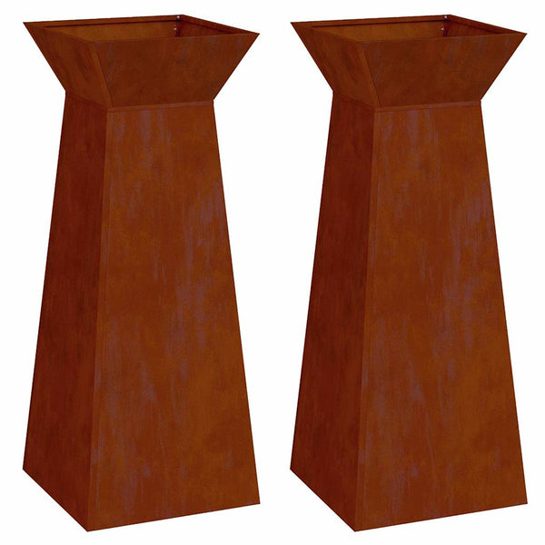 Sarakkeellinen ruukku 2 kpl Ruosteinen 40 x 40 x 100 cm