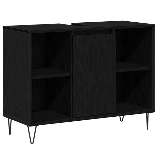 Kylpyhuonekaappi Musta 80 x 33 x 60 cm Tekninen puu