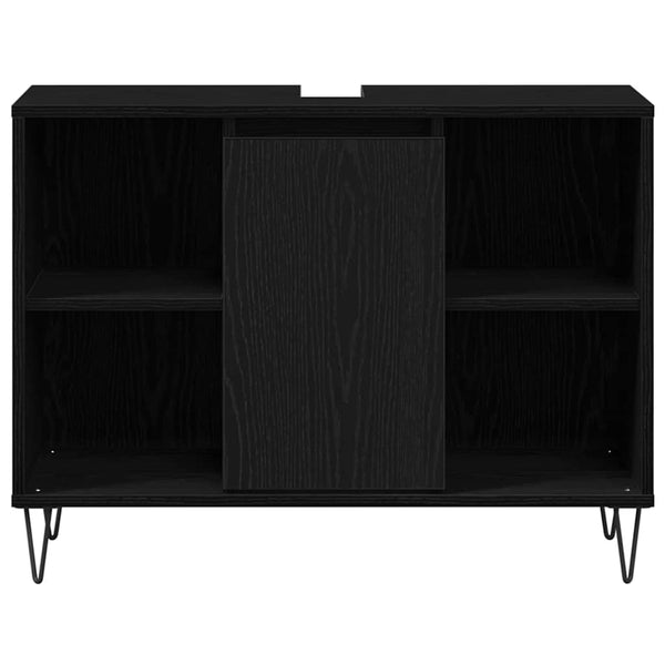 Kylpyhuonekaappi Musta 80 x 33 x 60 cm Tekninen puu