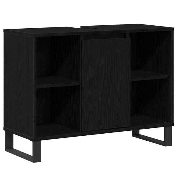 Kylpyhuonekaappi Musta 80 x 33 x 60 cm Tekninen puu