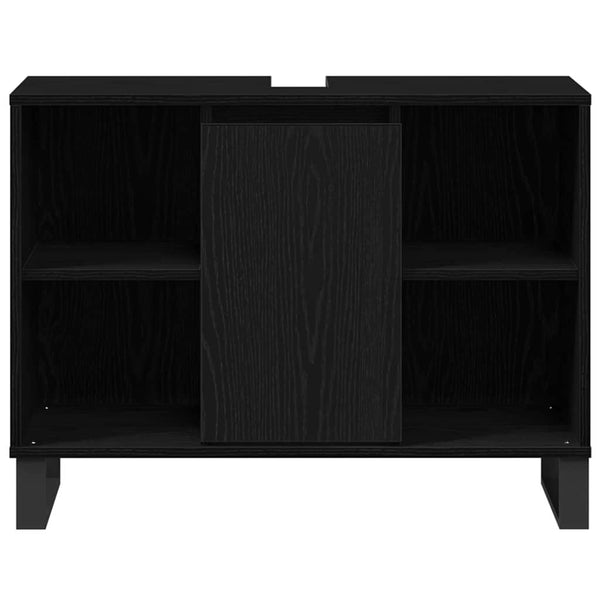 Kylpyhuonekaappi Musta 80 x 33 x 60 cm Tekninen puu
