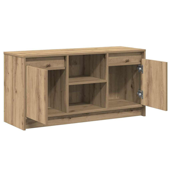 Ruskea TV-kaappi LED-nauhavaloin 100 x 34 x 50 cm Teknistä puuta