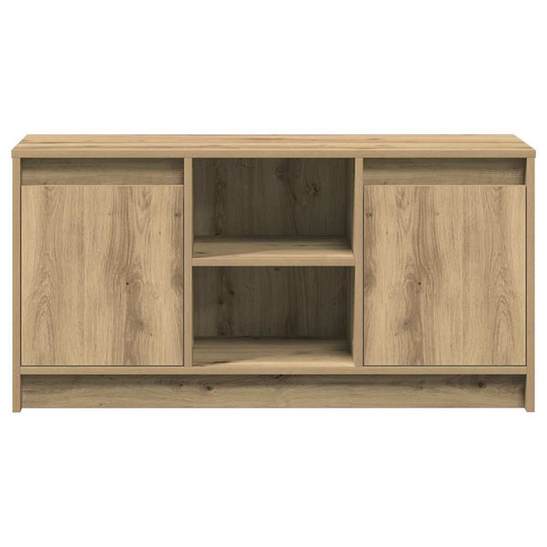 Ruskea TV-kaappi LED-nauhavaloin 100 x 34 x 50 cm Teknistä puuta