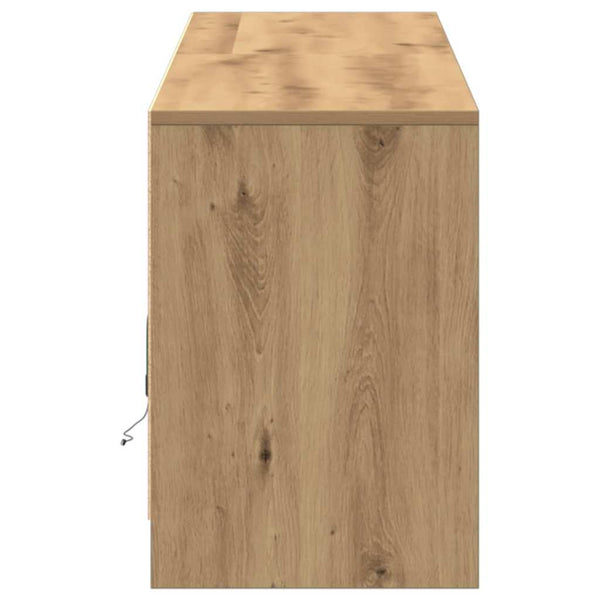 Ruskea TV-kaappi LED-nauhavaloin 100 x 34 x 50 cm Teknistä puuta