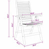 Ruskea puutarhan tuoli Veszpremi 52x64.5x108cm (8 pcs, tiikki)