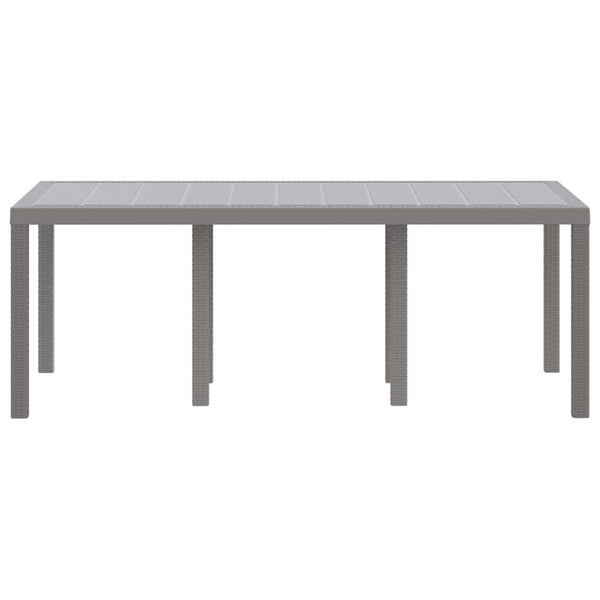 Puutarhapöytä Vaaleanharmaa 200 x 100 x 73 cm polyrottinki