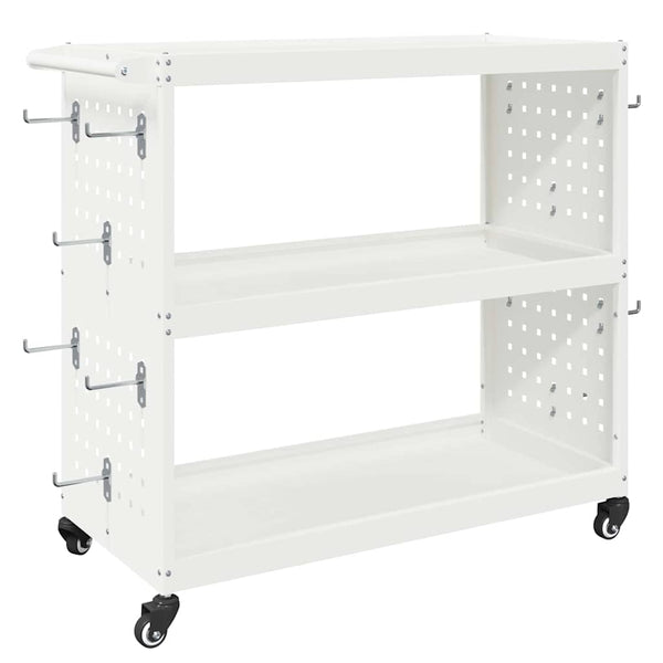 Työkalukärry valkoinen 75 x 35 x 73 cm Kylmävalssattu teräs