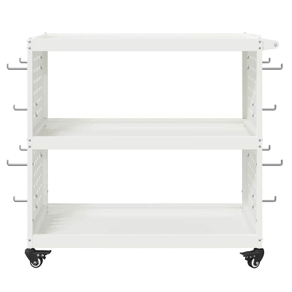 Työkalukärry valkoinen 75 x 35 x 73 cm Kylmävalssattu teräs