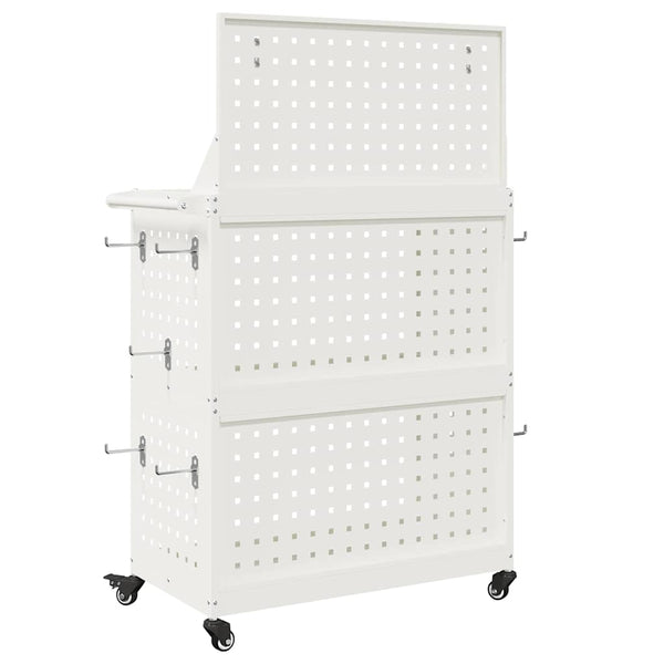 Työkalukärry valkoinen 65 x 35 x 111 cm Kylmävalssattu teräs