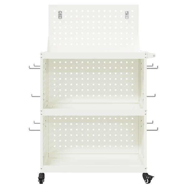 Työkalukärry valkoinen 65 x 35 x 111 cm Kylmävalssattu teräs