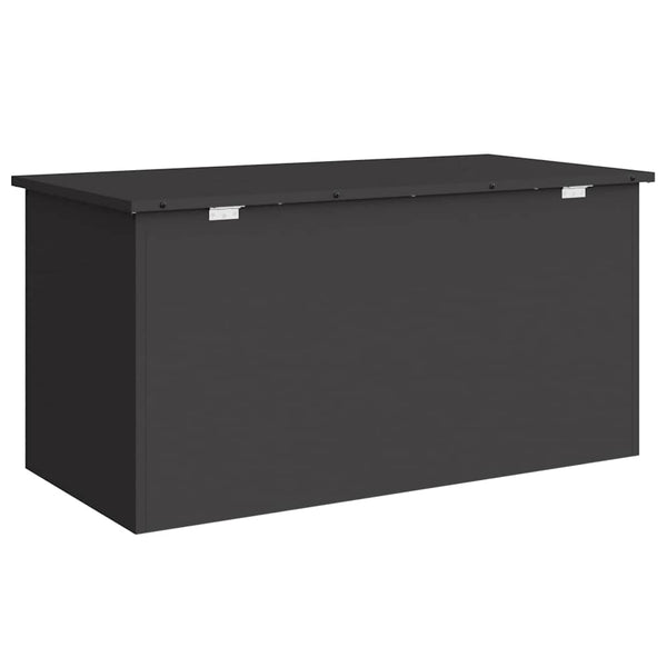 Puutarhan säilytys tyynylaatikko Galvanoitu teräs 220 L Musta