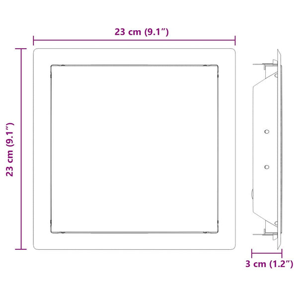 Access Panel 2 kpl Valkoinen 23 x 23 x 3 cm Teräs