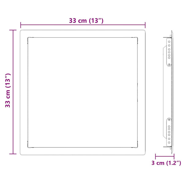 Access Panel Valkoinen 33 x 33 x 3 cm Teräs