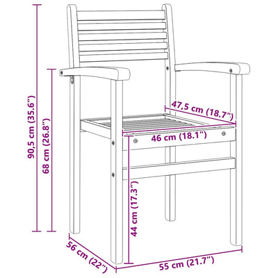 Ruskea puutarhan pinottavat tuolit Sugarka 55.5x55.5x90cm (8 pcs)