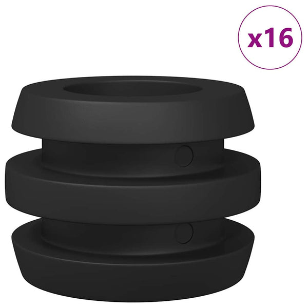 Pöytäfutispuskimet 16 kpl Musta 3 x 3 x 2 cm TPE