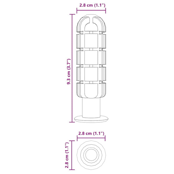 Pöytäfutispelainten kahvat 10 kpl Musta 2,8 x 2,8 x 9,3 cm PP