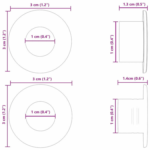 Pöytäpelin stoppari 10 kpl Musta 3 x 3 x 1,4 cm HIPS
