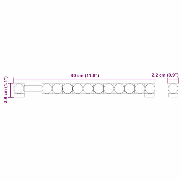 Jalkapallopöydän nappulat 2 kpl Musta 30 x 2,2 x 2,9 cm HIPS
