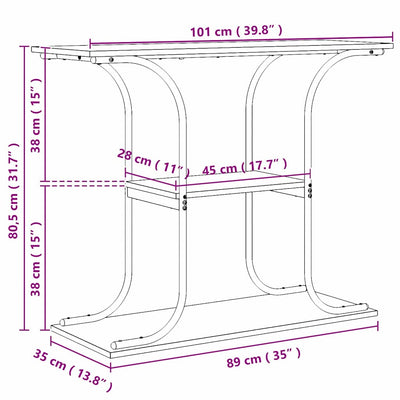 Sonoma tammi konsolipöytä Zerafia 101x35x80.5cm (puinen)