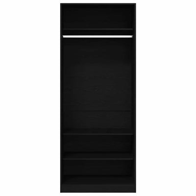 Mustatamme vaatekaappi hyllyllä Babei 80x50x200cm (puinen)