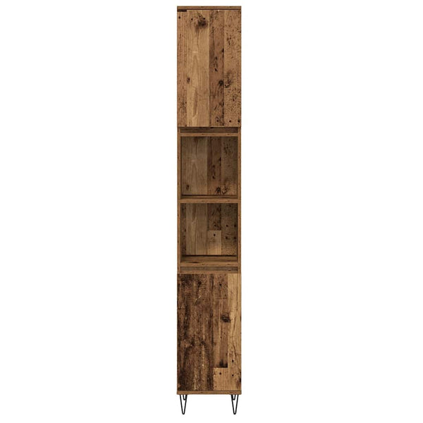 Kylpyhuonekalustesetti 3 kpl Vanha Puu 30 x 30 x 180 cm