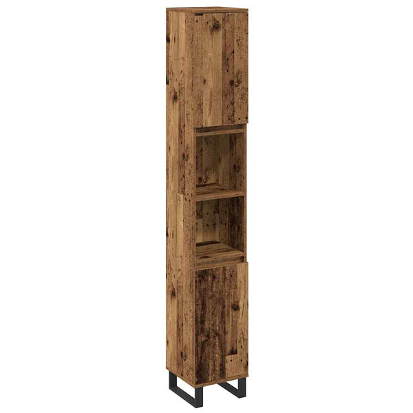 Kylpyhuonekalustesetti 3 kpl Ruskea 30 x 30 x 180 cm