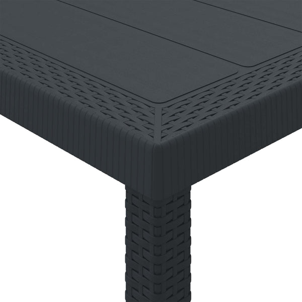 Puutarhapöytä Antrasiitti 300 x 100 x 73 cm polyrottinki