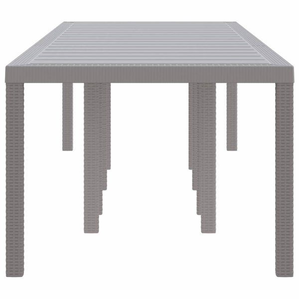 Puutarhapöytä Vaaleanharmaa 300 x 100 x 73 cm polyrottinki