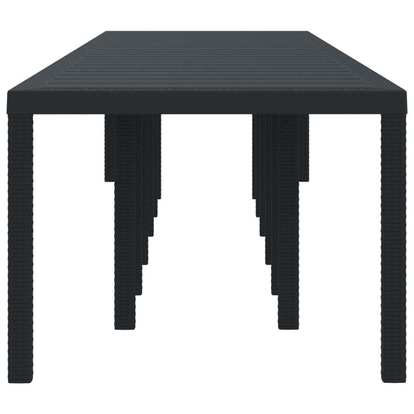 Puutarhapöytä Antrasiitti 400 x 100 x 73 cm polyrottinki