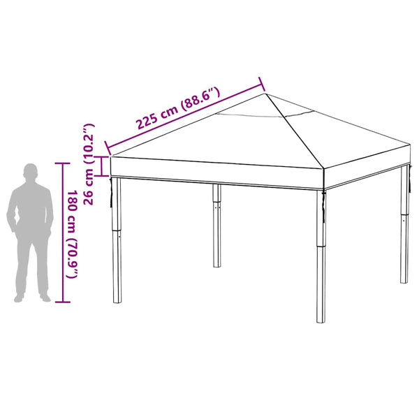 Gazebo-kannen vaihto 300 x 300 x 26 cm Läpinäkyvä