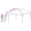 Gazebo-kannen vaihto 400 x 300 x 32 cm Läpinäkyvä