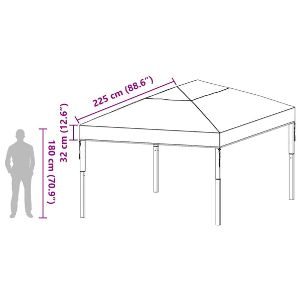 Gazebo-kannen vaihto 400 x 300 x 32 cm Läpinäkyvä