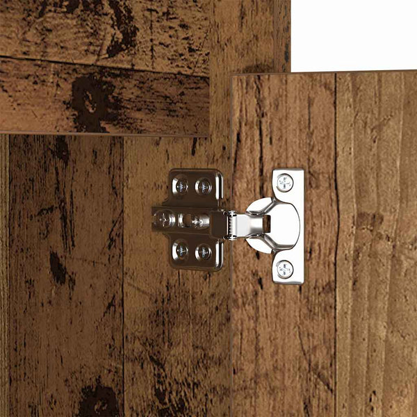 LED-yöpöytäkaappi Vanha puu 38 x 34 x 61 cm Tekninen puu