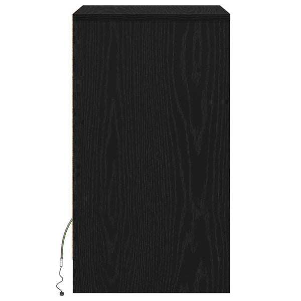 LED-yöpöytäkaappi Musta tammi 38 x 34 x 61 cm Tekninen puu